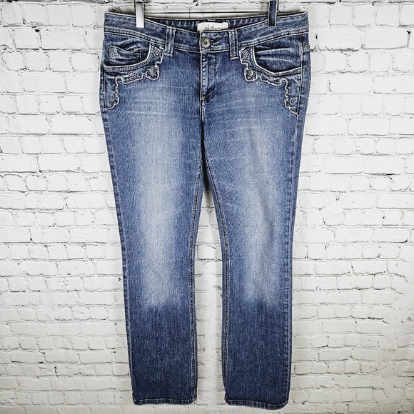 ZARA | embellished pocket mid rise slim-straight tall/long jeans - Picture 4 of 10